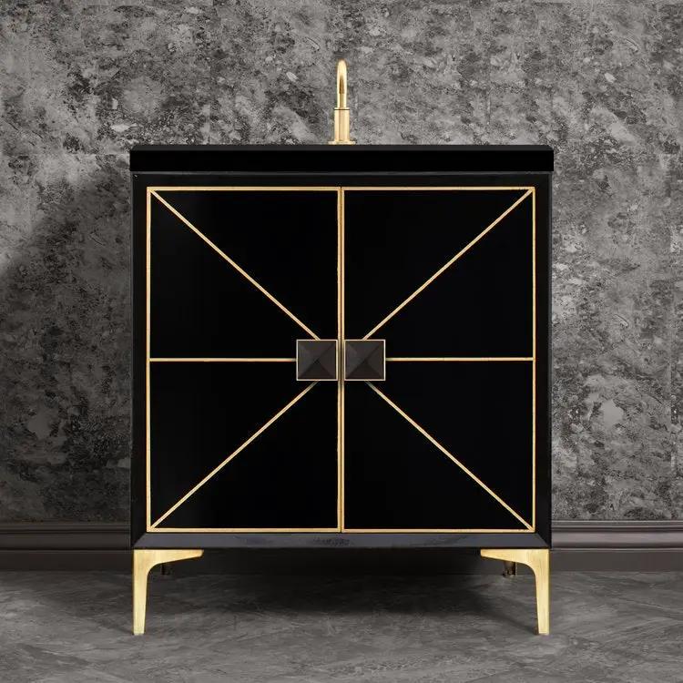 satin brass vanity