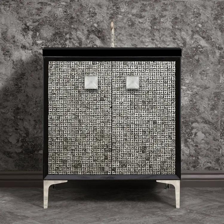 polished nickel vanity