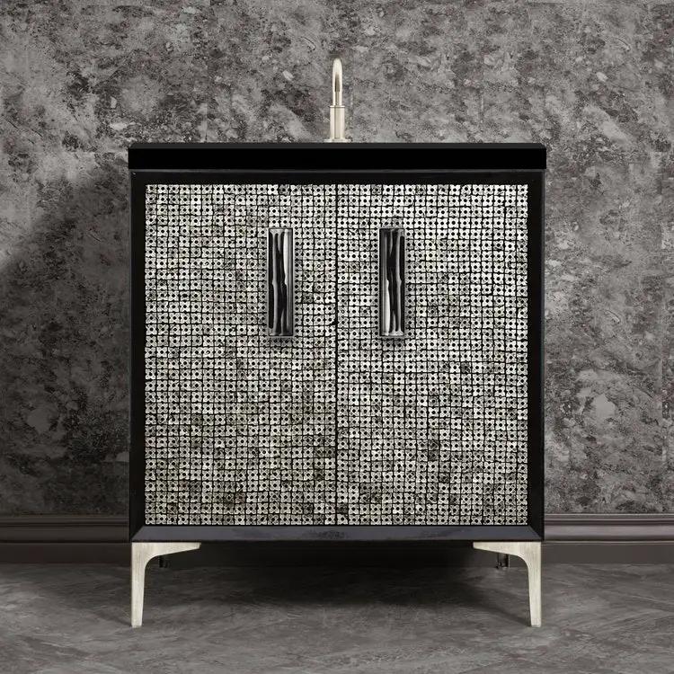 satin nickel vanity