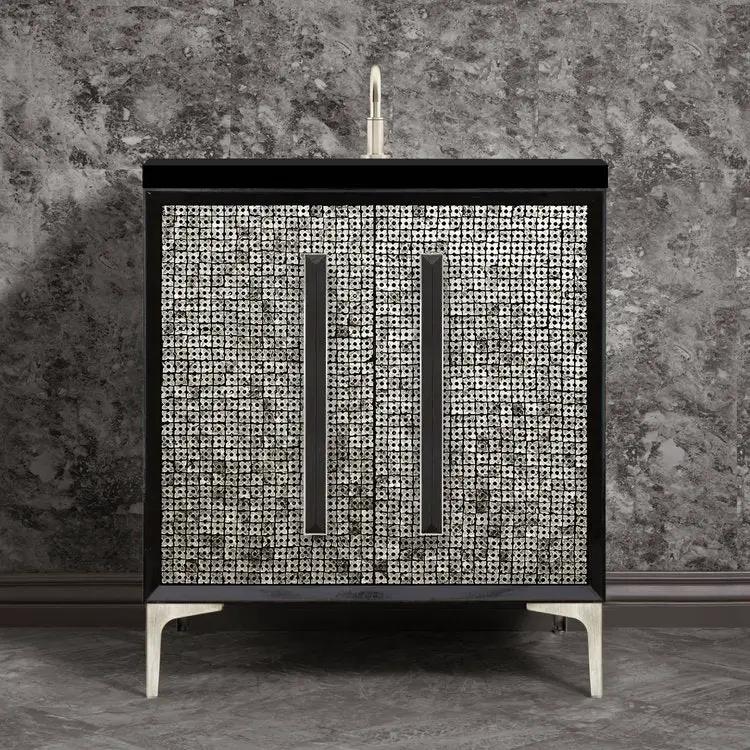 satin nickel vanity