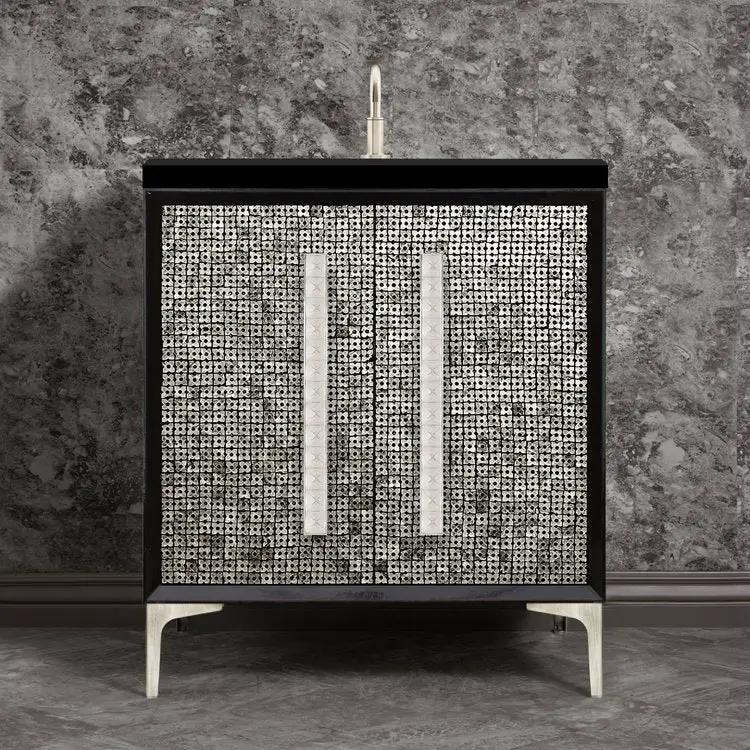 satin nickel vanity