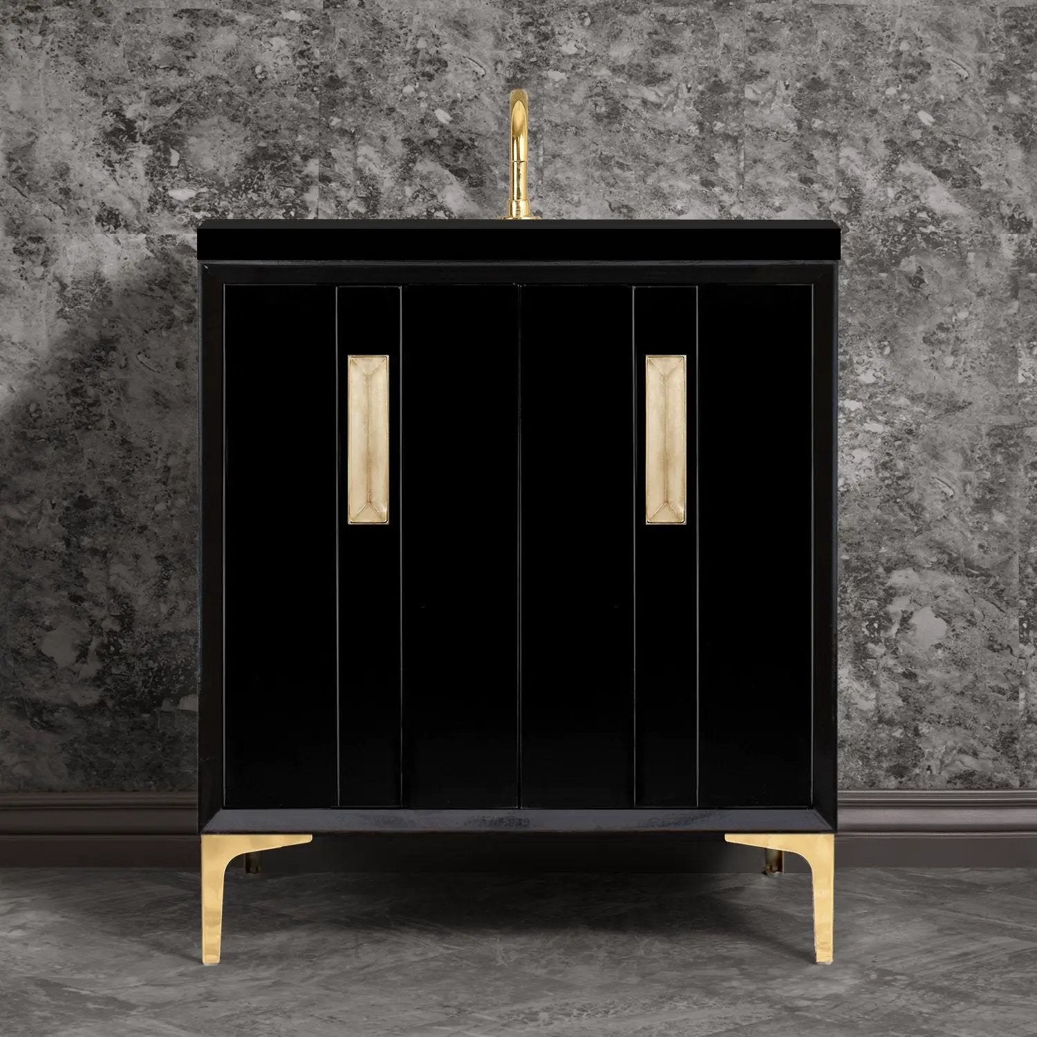 Linkasink Tuxedo with 8" Artisan Glass Prism Hardware Vanity by Linkasink
