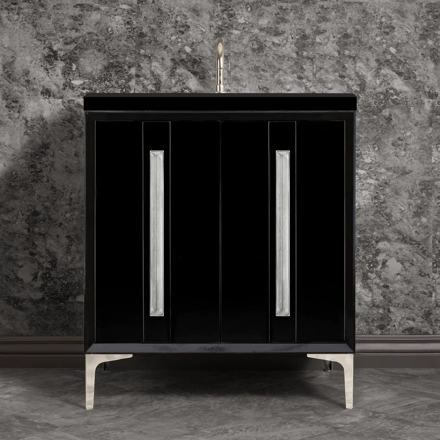Linkasink Tuxedo with 18" Artisan Glass Prism Hardware Vanity by Linkasink