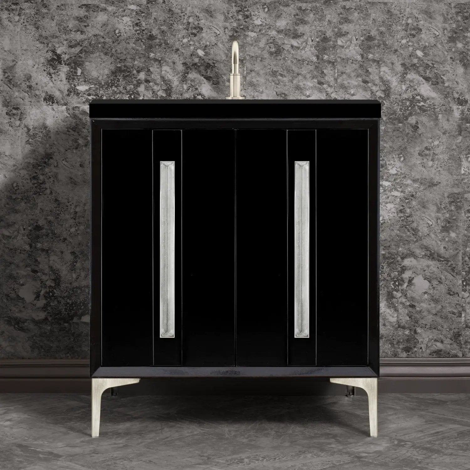 Linkasink Tuxedo with 18" Artisan Glass Prism Hardware Vanity by Linkasink