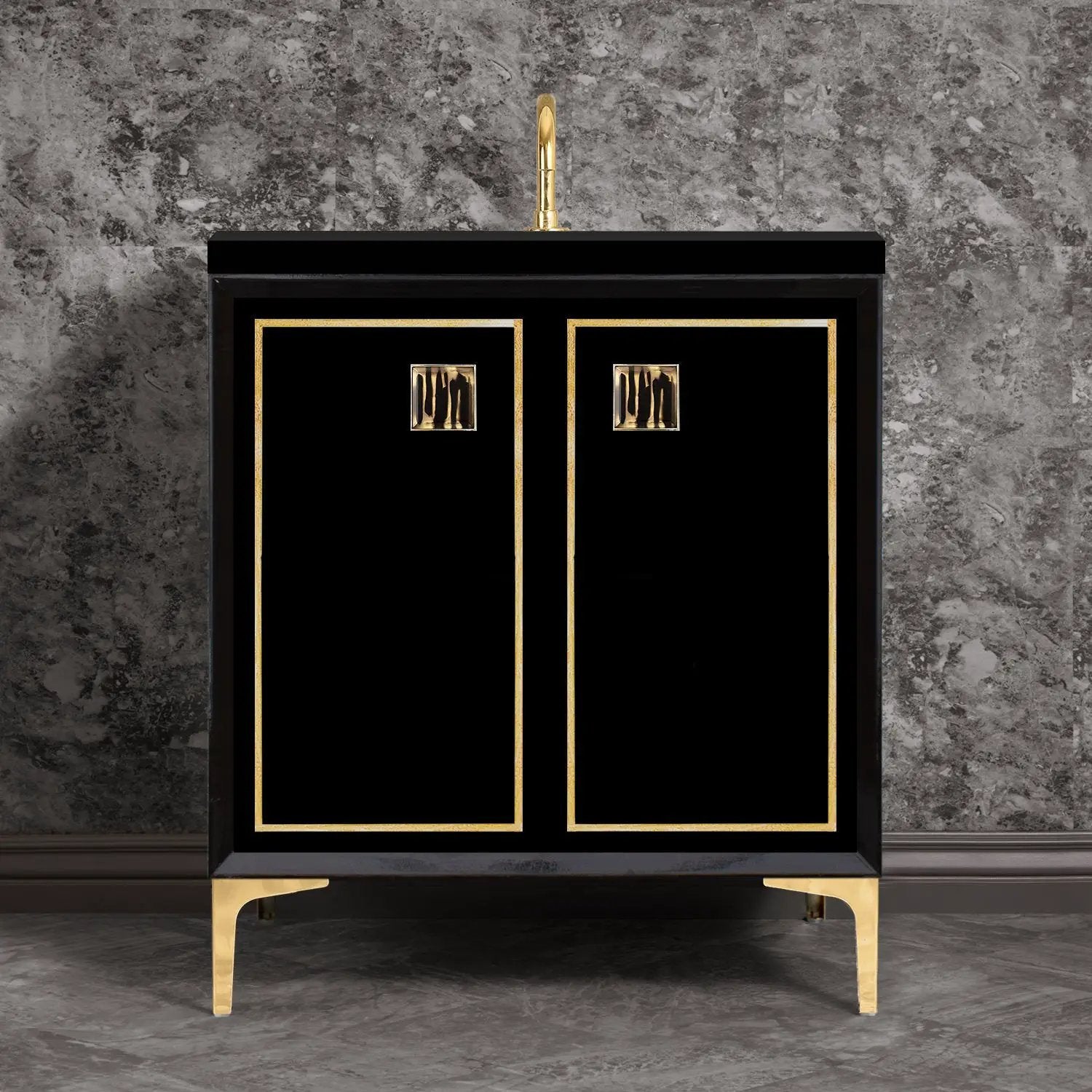 Linkasink Linea with 3" Artisan Tiger Glass Prism Hardware Vanity by Linkasink