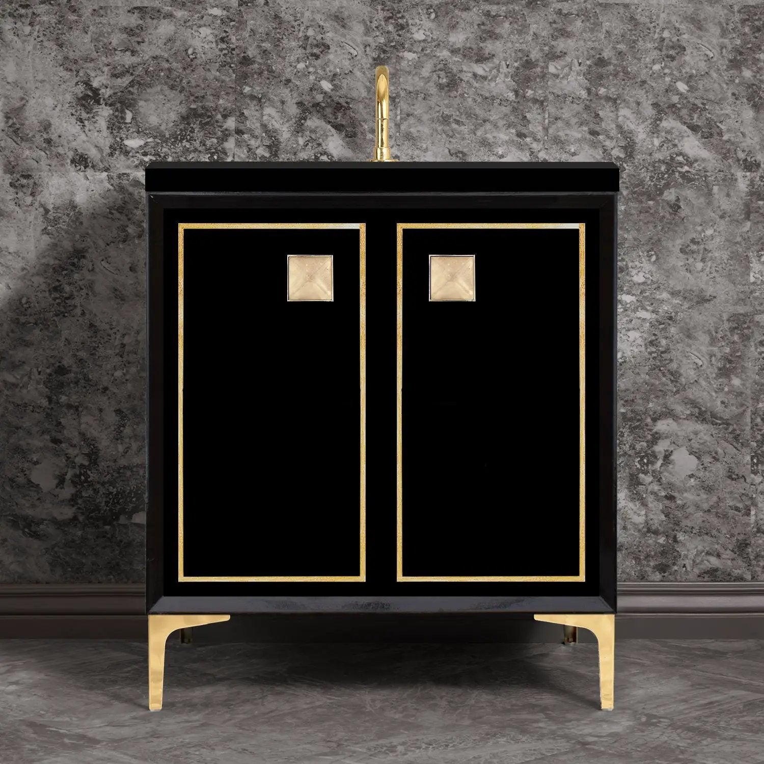 Linkasink Linea with 3" Artisan Glass Prism Hardware Vanity by Linkasink