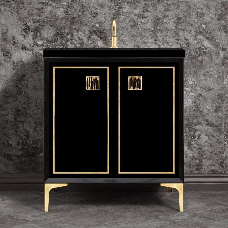 satin brass vanity