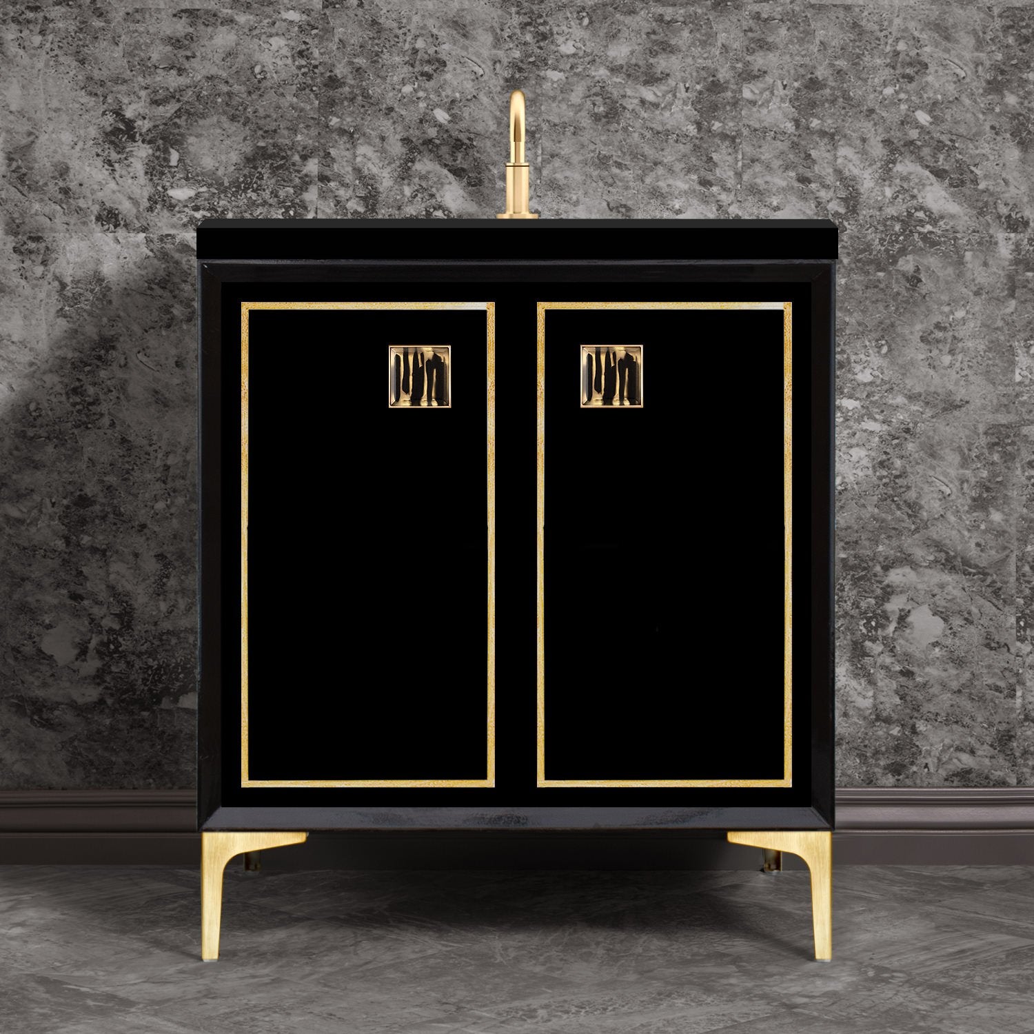 Linkasink Linea with 3" Artisan Tiger Glass Prism Hardware Vanity by Linkasink