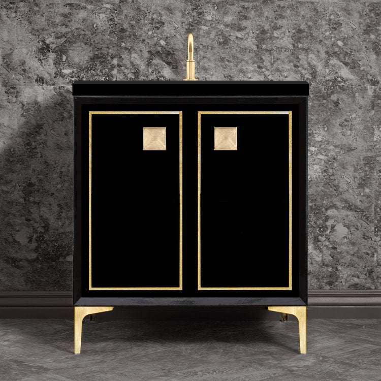 satin brass vanity