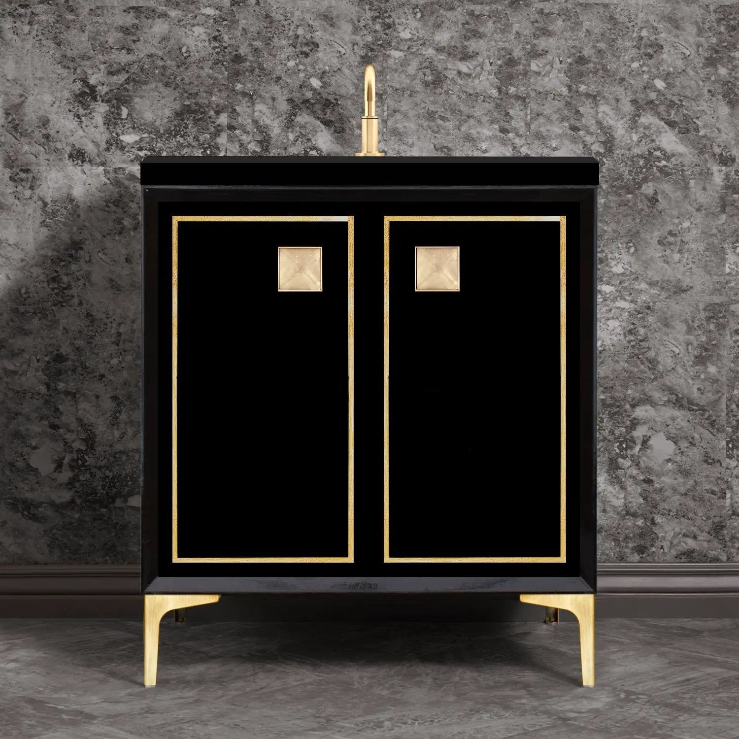 Linkasink Linea with 3" Artisan Glass Prism Hardware Vanity by Linkasink