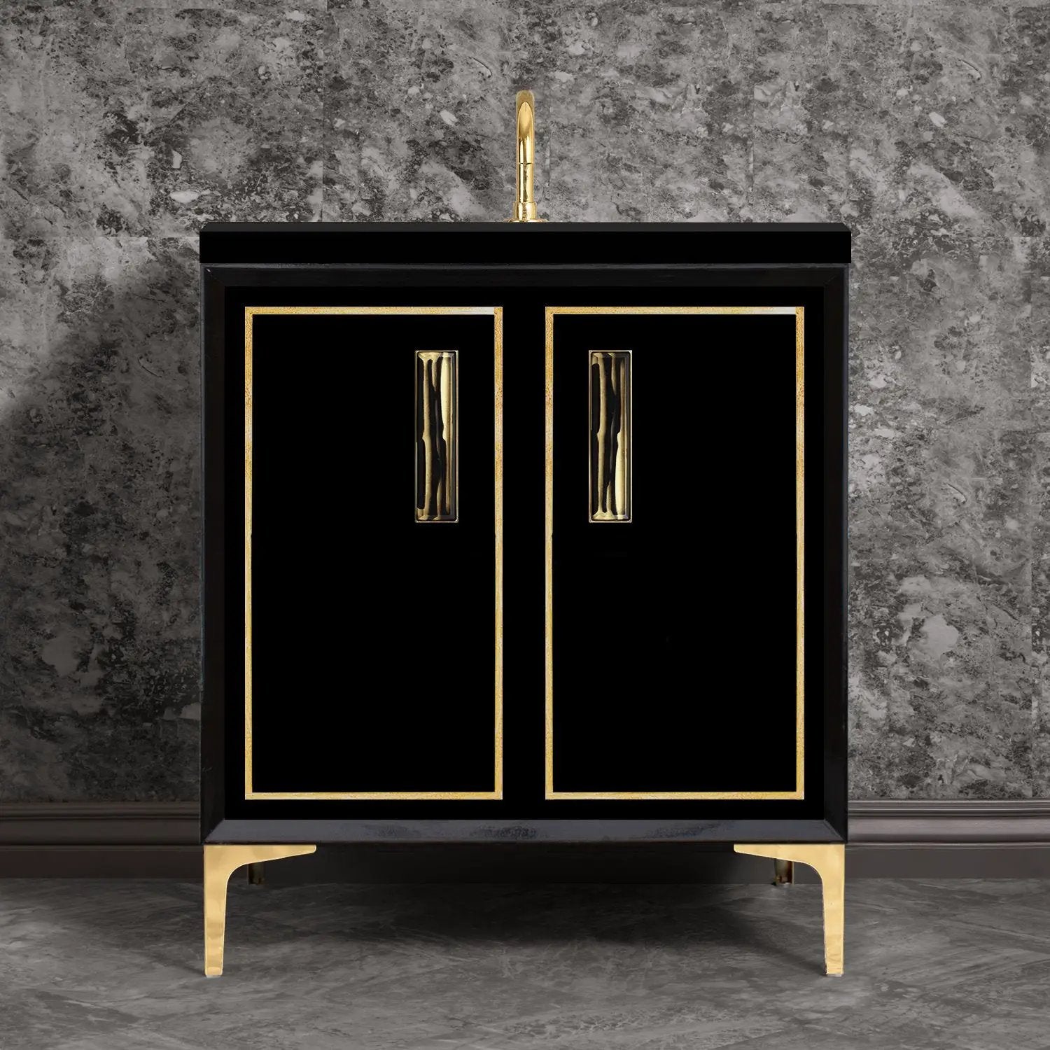 Linkasink Linea with 8" Artisan Tiger Glass Prism Hardware Vanity by Linkasink
