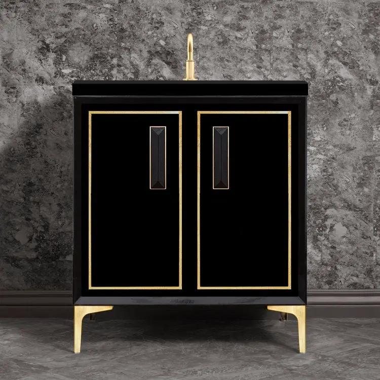 satin brass vanity