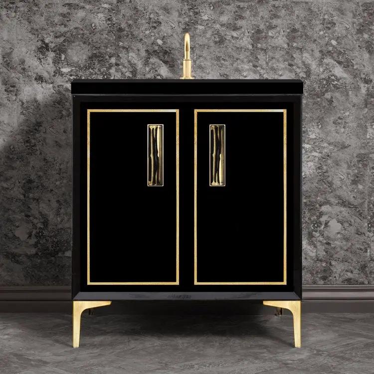 satin brass vanity