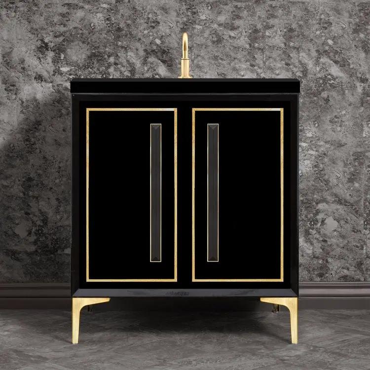 satin brass vanity
