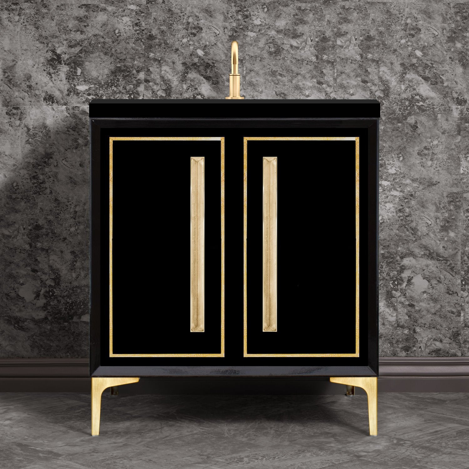 Linkasink Linea with 18" Artisan Glass Prism Hardware Vanity