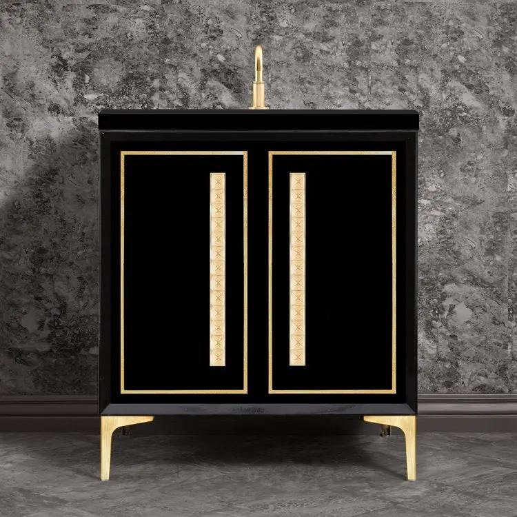 satin brass vanity