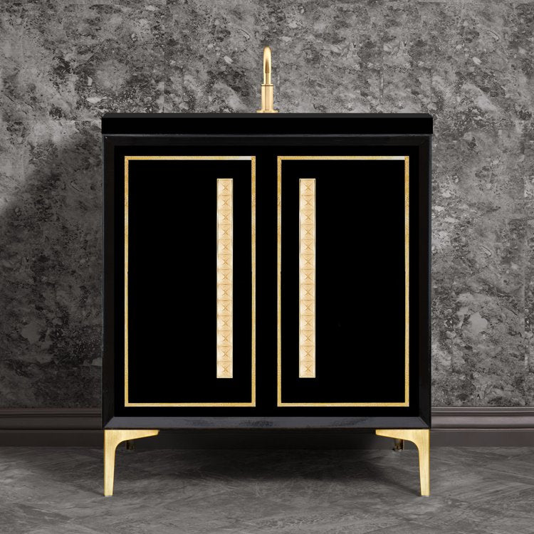 satin brass vanity