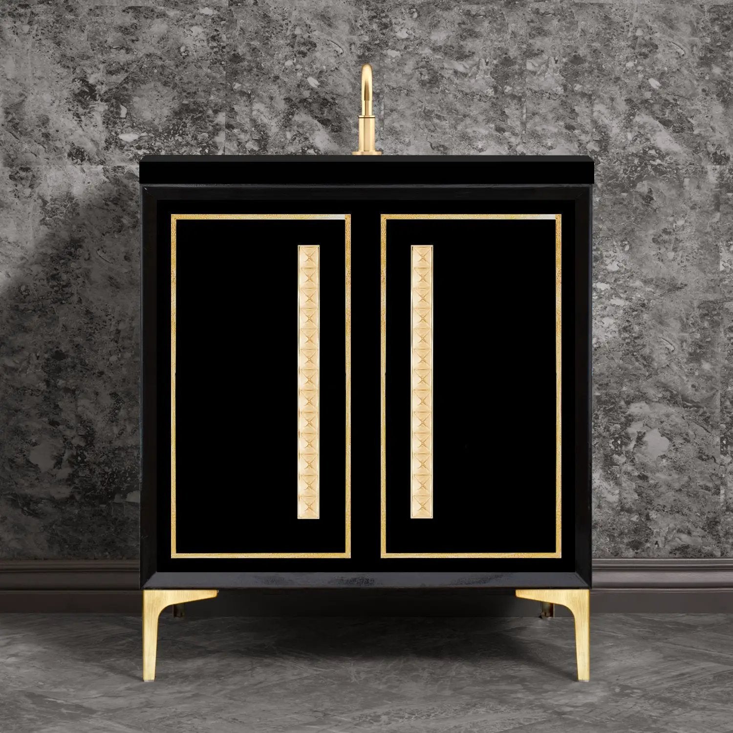 Linkasink Linea with 18" Artisan Glass Pyramid Hardware Vanity by Linkasink