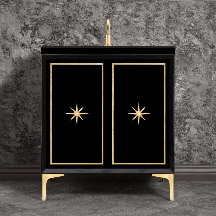 satin brass vanity