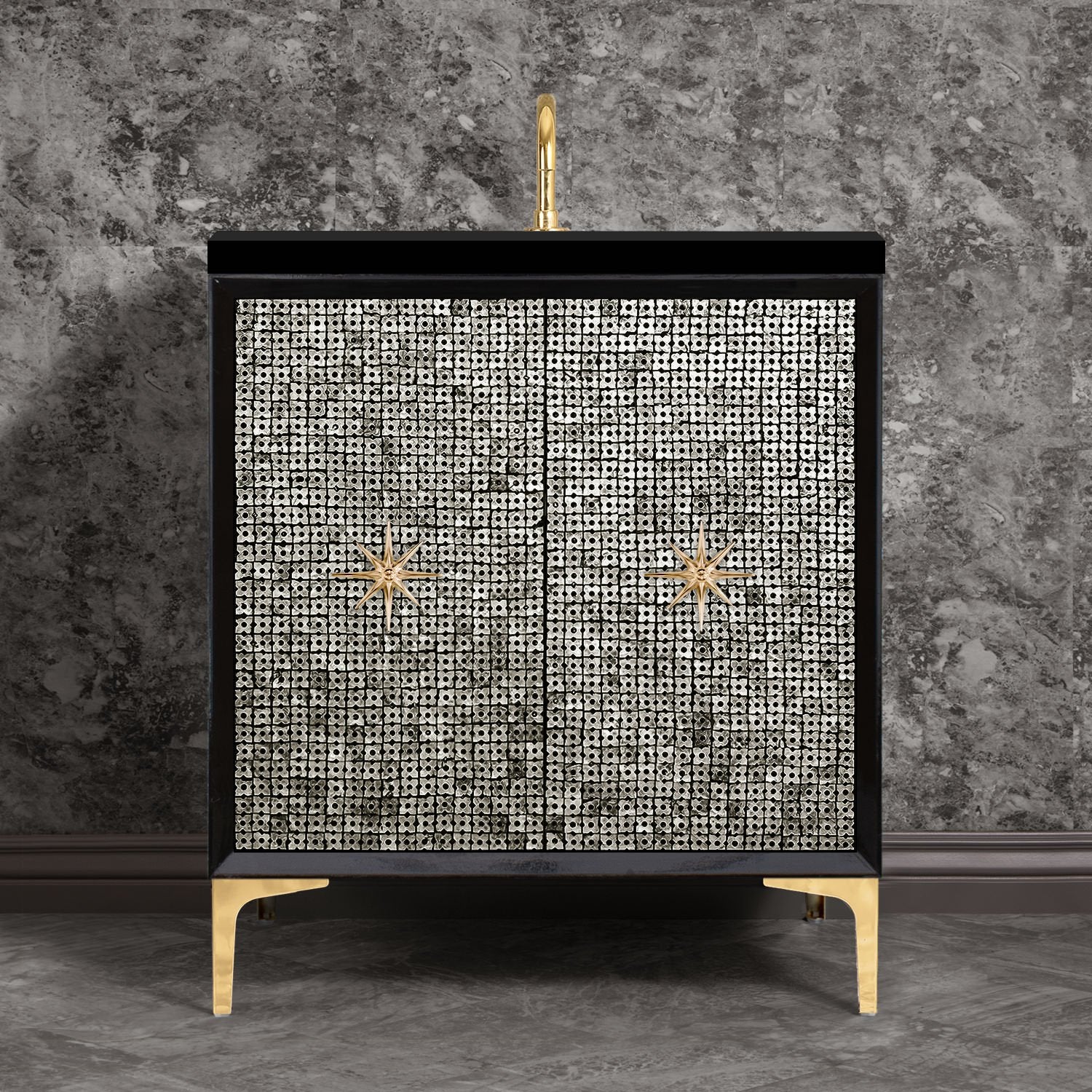 Linkasink Mother of Pearl with Star Hardware Vanity