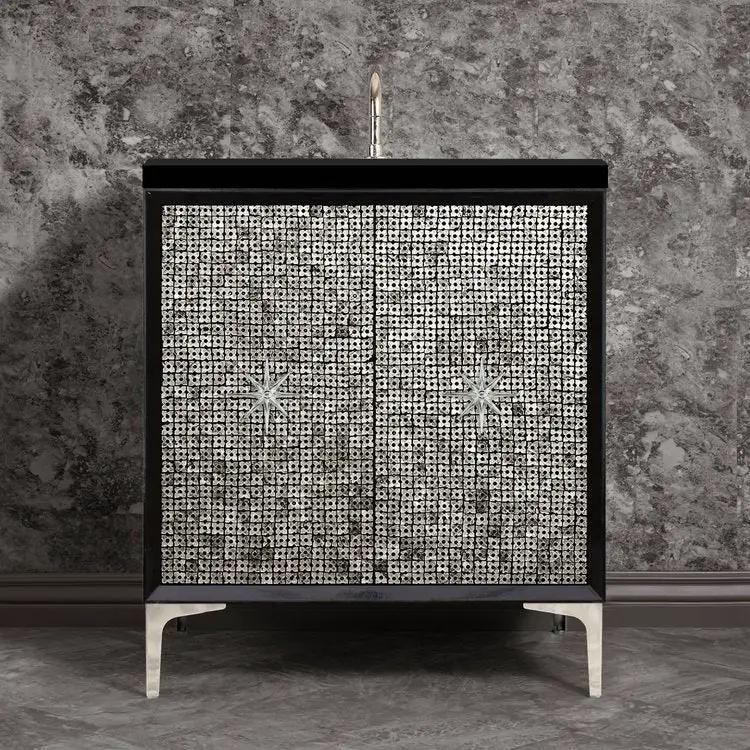 polished nickel vanity