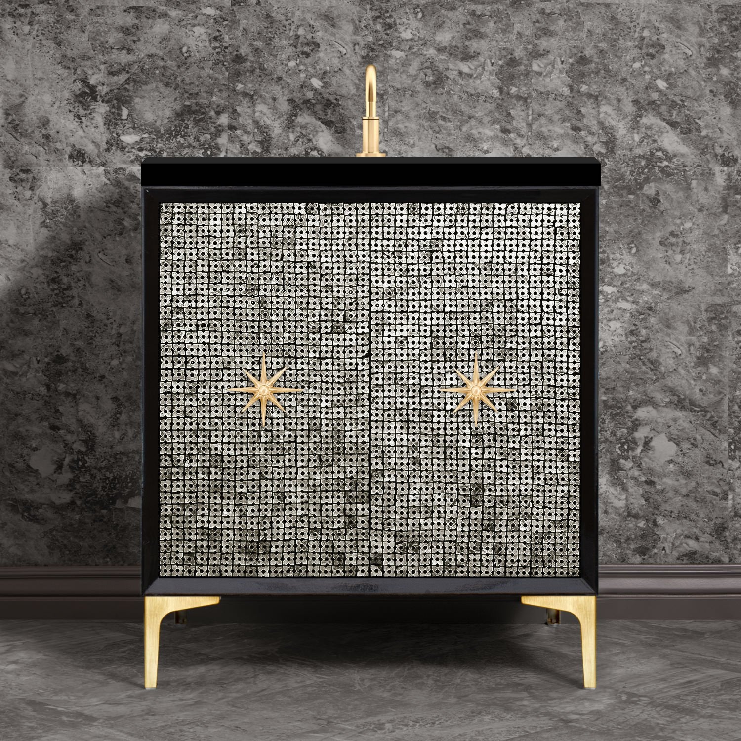 Linkasink Mother of Pearl with Star Hardware Vanity