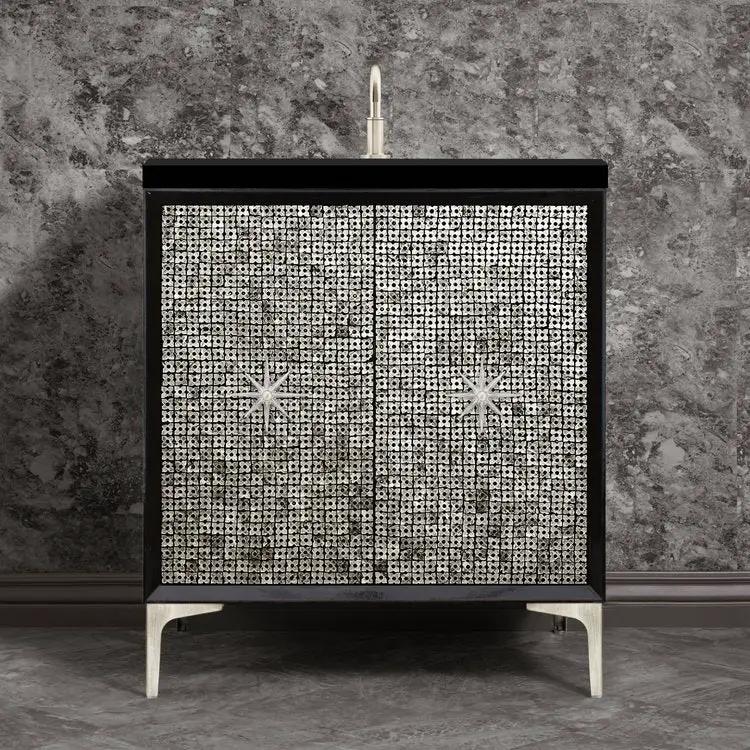 satin nickel vanity