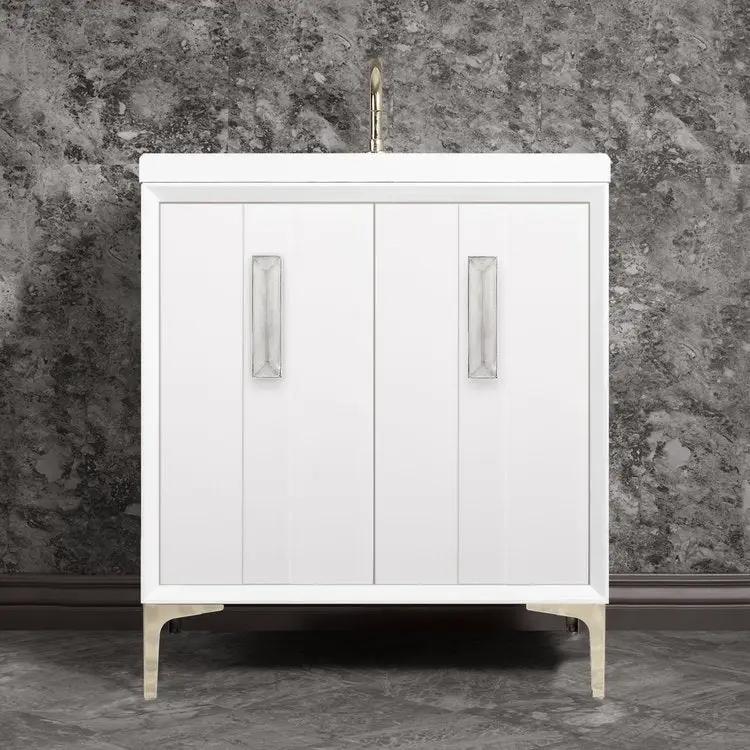 Linkasink Tuxedo with 8" Eglomise Artisan Glass Prism Hardware Vanity by Linkasink