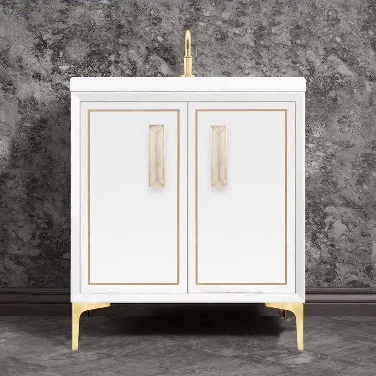 Linkasink Linea with 8" Eglomise Artisan Glass Prism Hardware Vanity by Linkasink