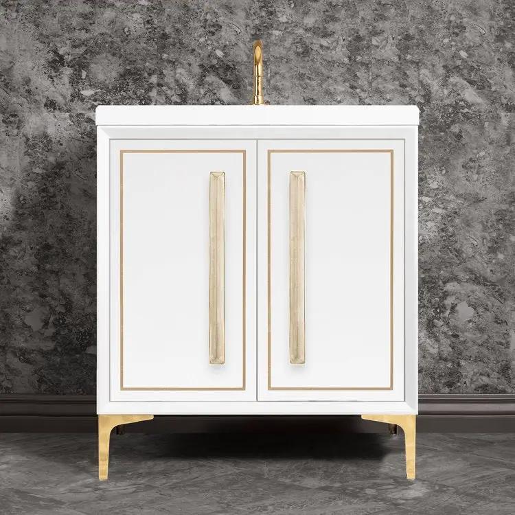 Linkasink Linea with 18" Eglomise Artisan Glass Prism Hardware Vanity by Linkasink