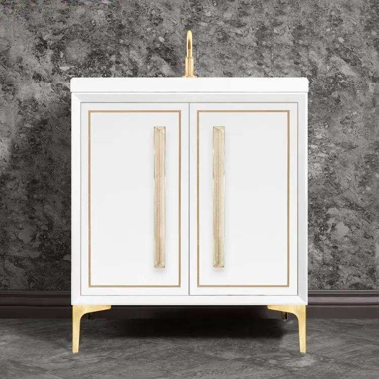 Linkasink Linea with 18" Eglomise Artisan Glass Prism Hardware Vanity by Linkasink