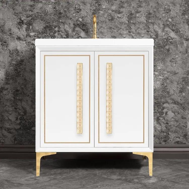 Linkasink Linea with 18" Eglomise Artisan Glass Pyramid Hardware Vanity by Linkasink