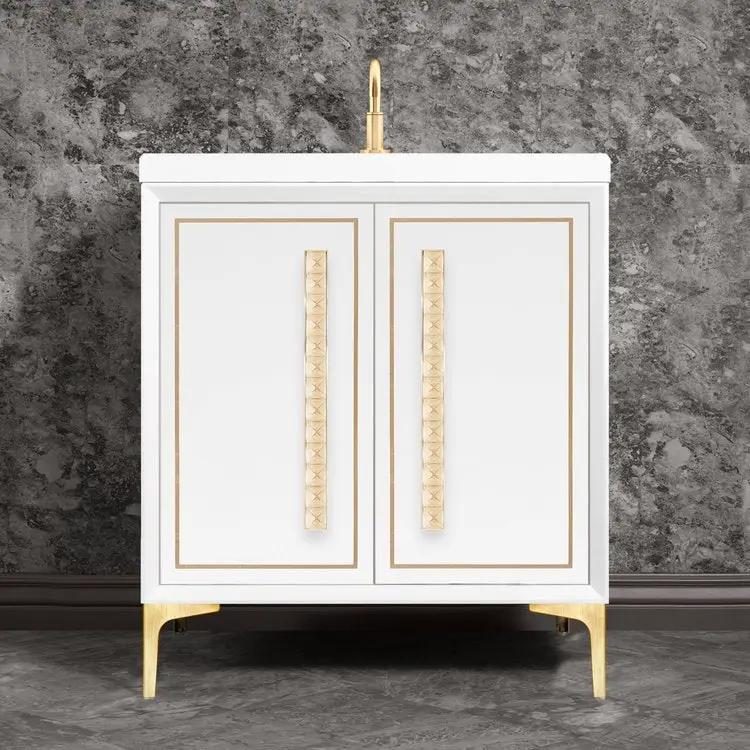 Linkasink Linea with 18" Eglomise Artisan Glass Pyramid Hardware Vanity by Linkasink