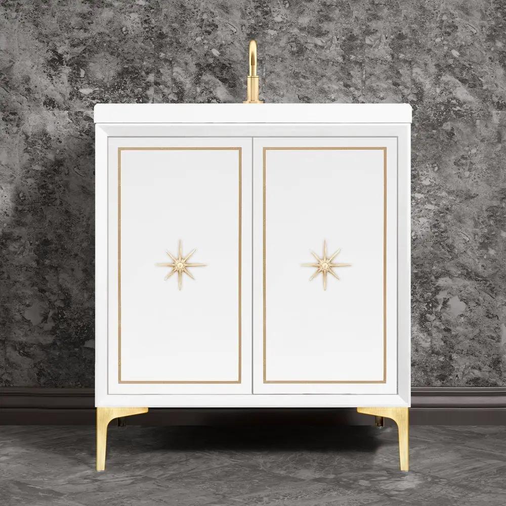 satin brass vanity
