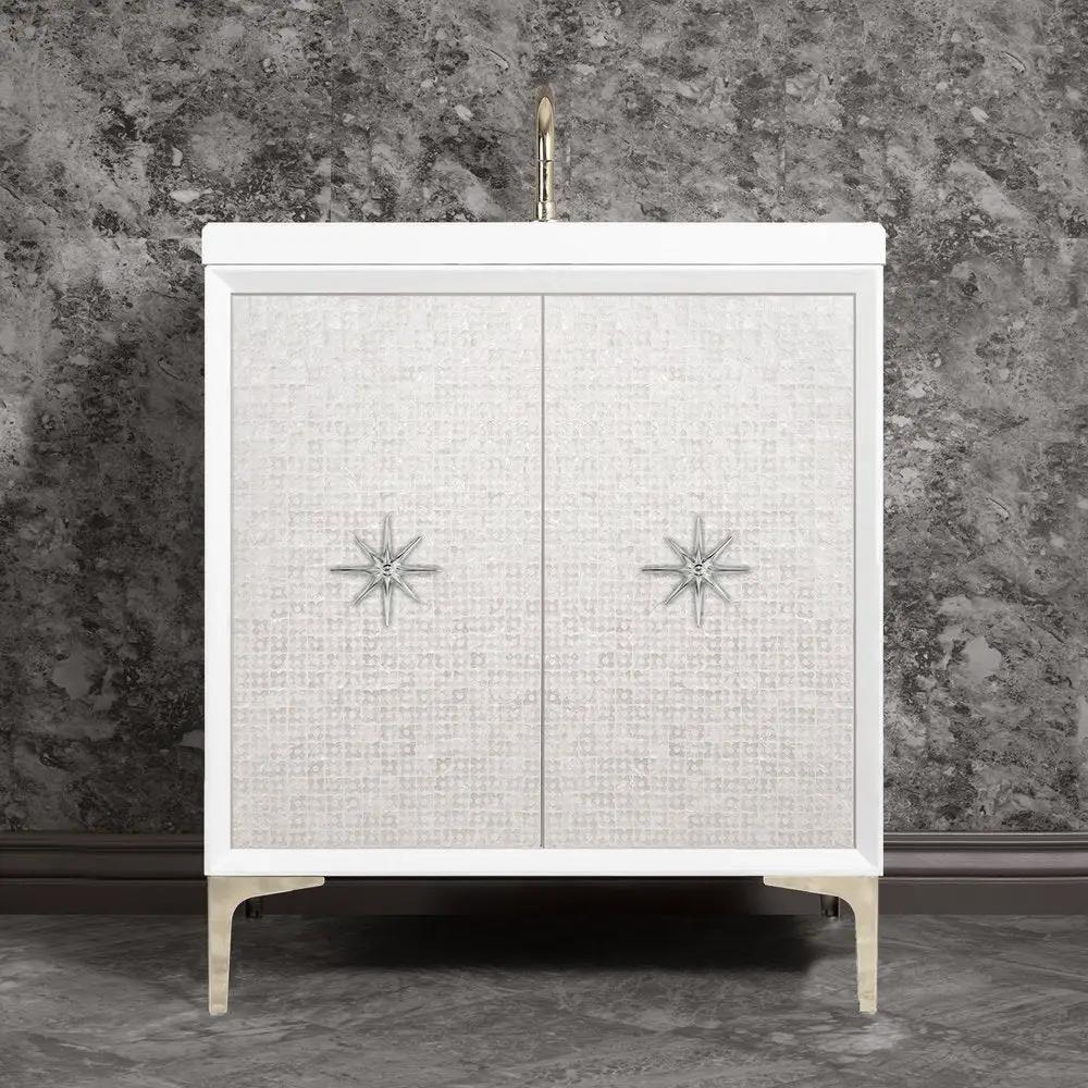polished nickel vanity