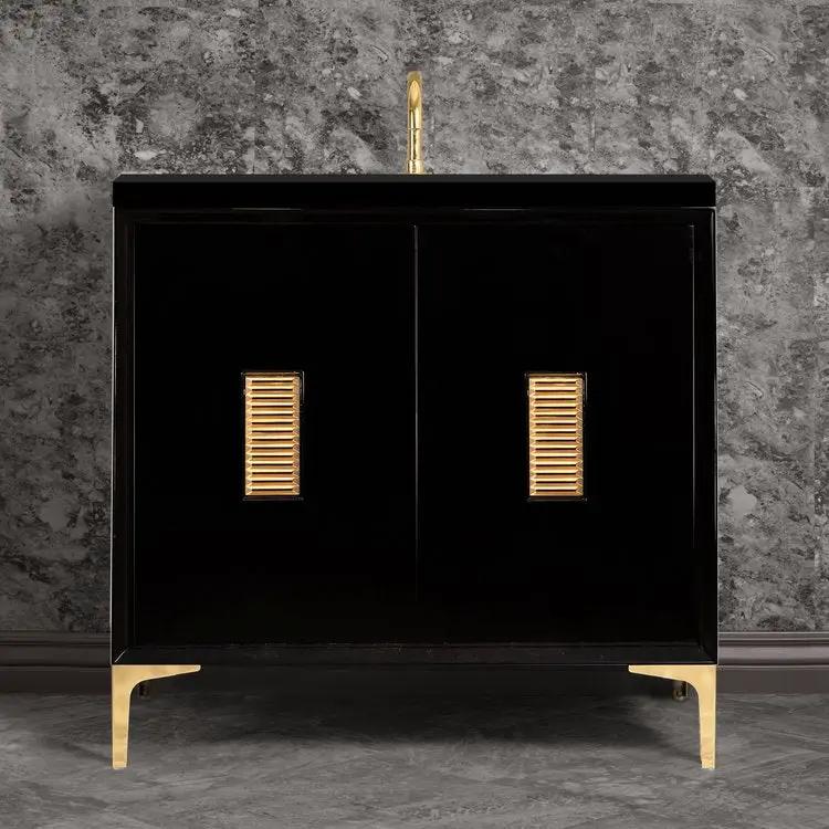 polished brass vanity