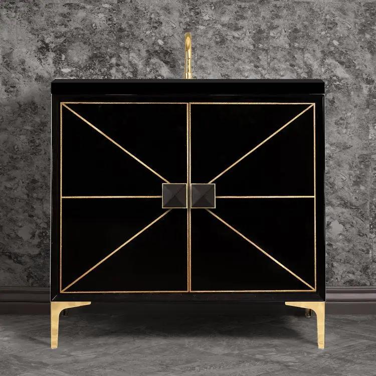 polished brass vanity