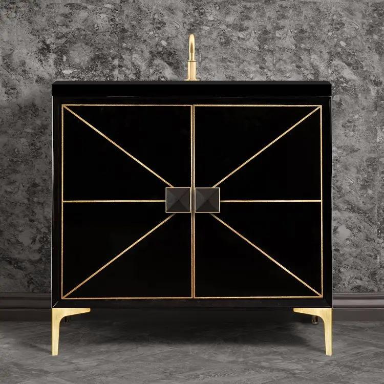 satin brass vanity