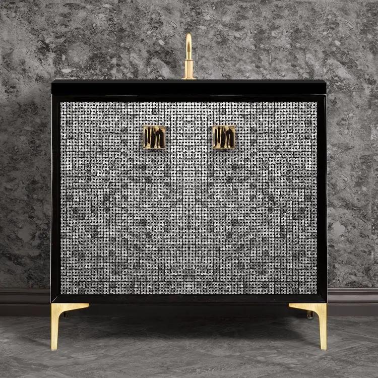 satin brass vanity