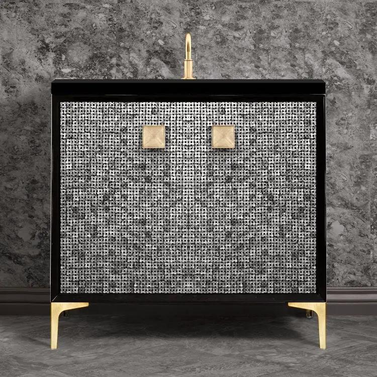 satin brass vanity