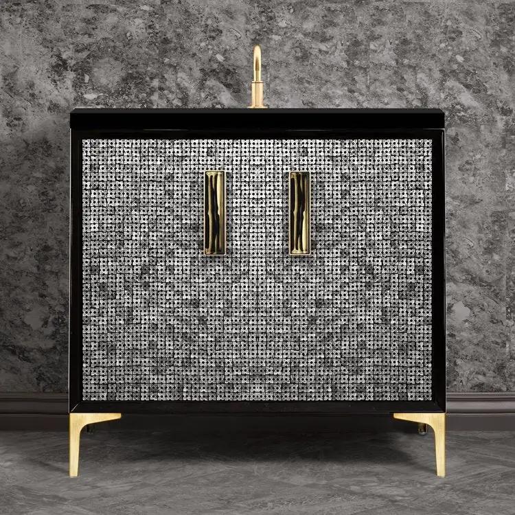 satin brass vanity