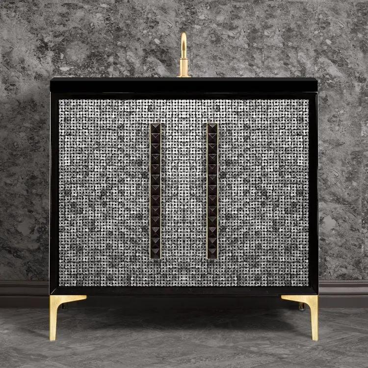 satin brass vanity