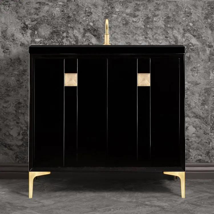 satin brass vanity