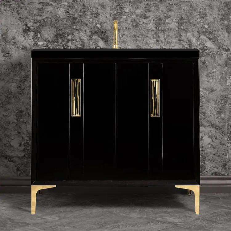 polished brass vanity