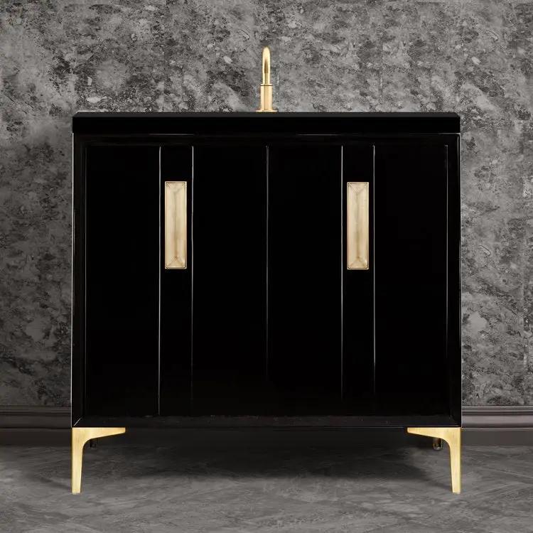 satin brass vanity