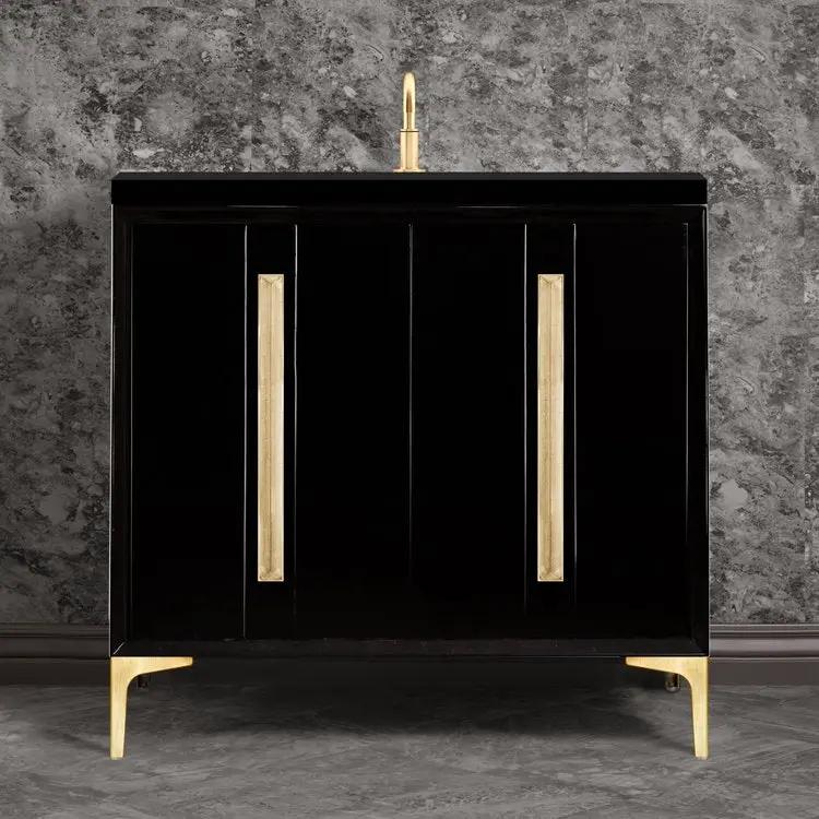 satin brass vanity