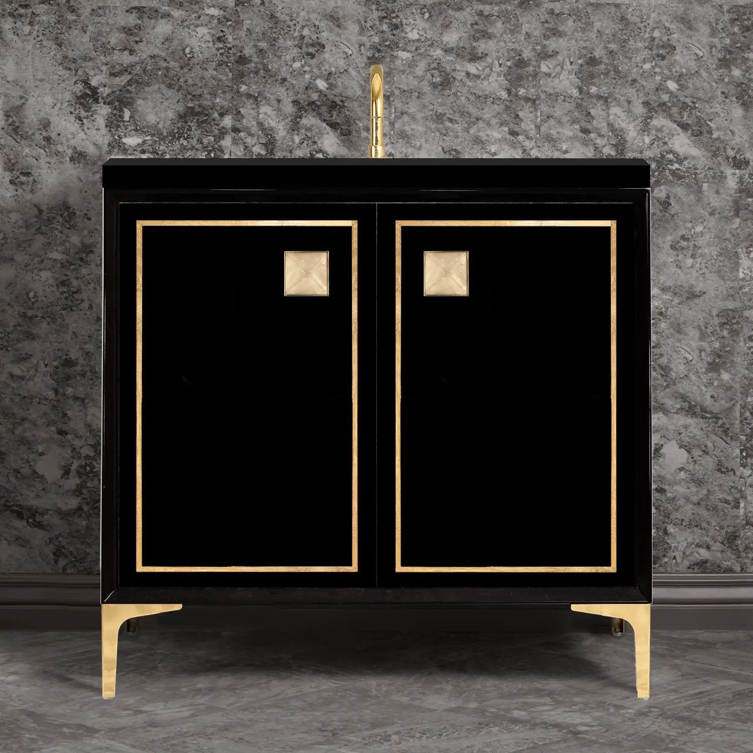 Linkasink Linea with 3" Artisan Glass Prism Hardware Vanity by Linkasink