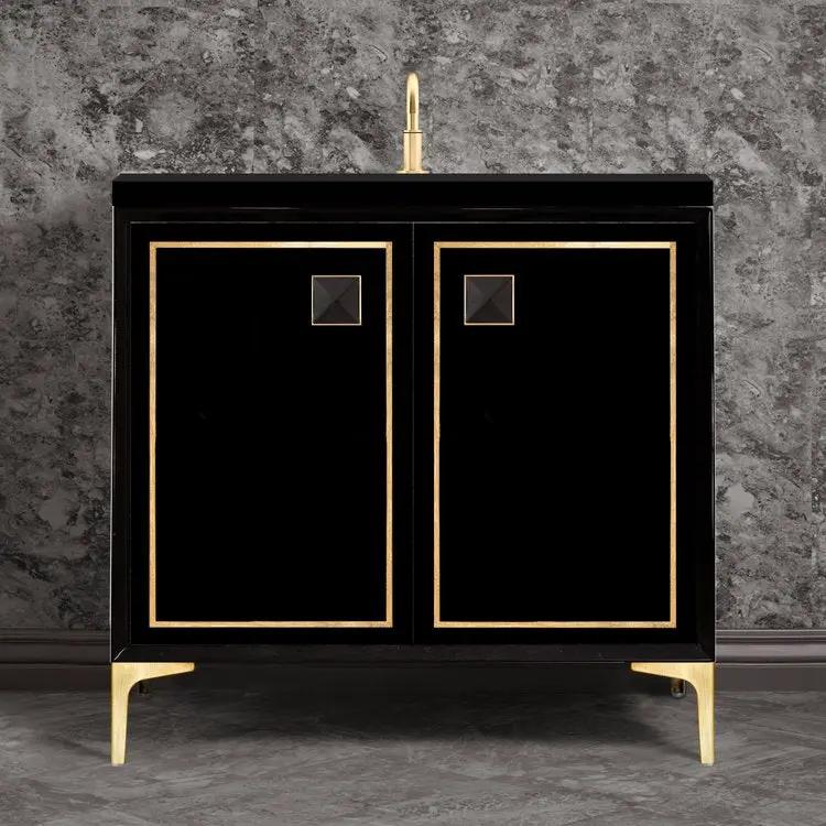 satin brass vanity