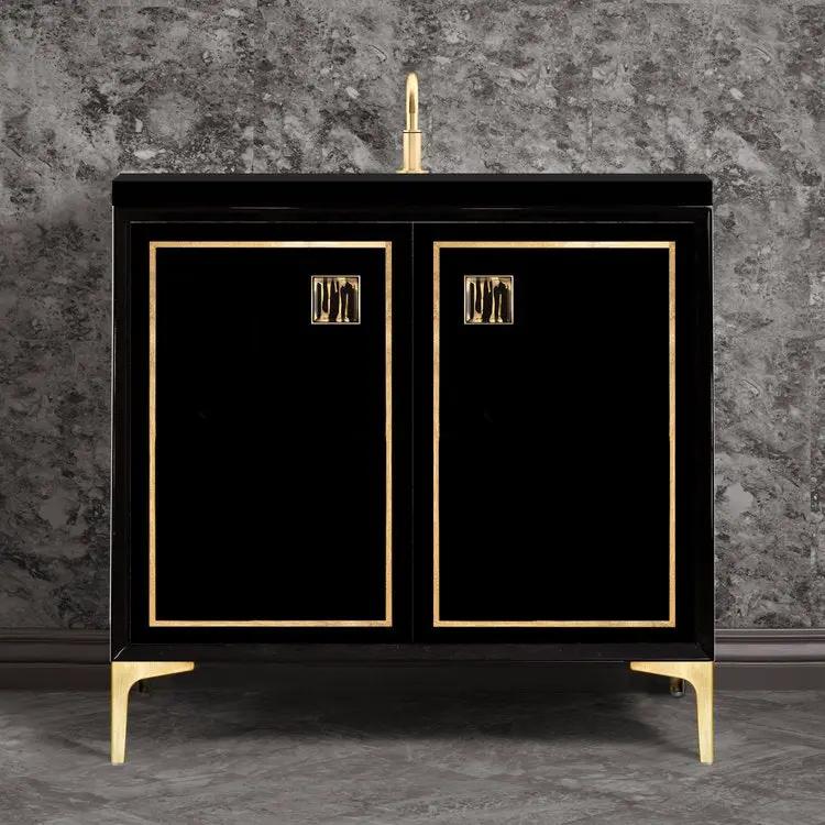 satin brass vanity