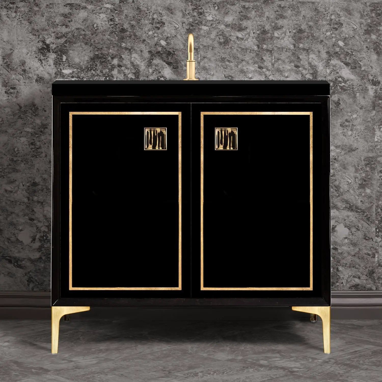 Linkasink Linea with 3" Artisan Tiger Glass Prism Hardware Vanity by Linkasink